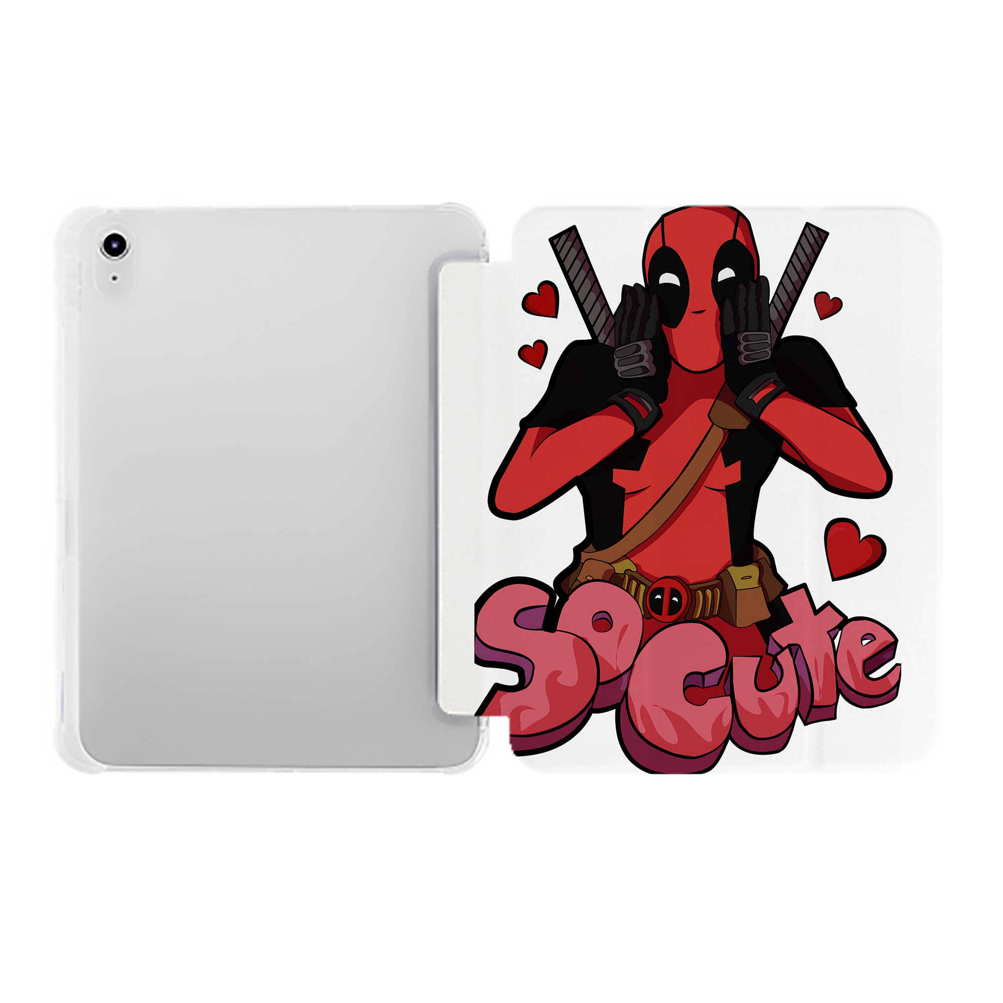 （画像用） Deadpool デッドプール IPad ケース ペン収納付き 三つ折りスタンド PUレザー×シリコン 対応機種9.5/10.5/10.9インチ